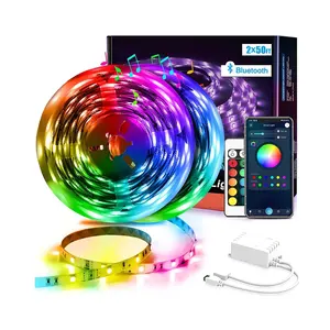 RGB Mood Magical Color Changing Music Sync Ambient Atmospheric Lamp Decoration Home Room Blue tooth Smart LED Strip Light