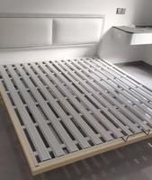 Cadre de lit en métal noir moderne et élégant, gain de place, avec supports suspendus pour chambre à coucher, appartement, salon, école et hôtel