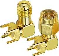 Conector SMA de ángulo recto coaxial RF Conectores coaxiales de montaje en PCB de orificio pasante hembra de 20mm