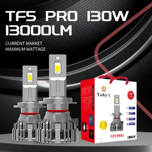 TOBYS TF5 PRO 130W 13000LM LED 자동차 헤드라이트 키트 12V H4 H7 H11 Canbus 자동 조명 Stytem 자동차 전조등 전구 H1 H13