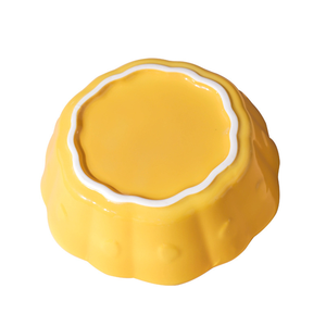 Bol à salade en céramique peint à la main coloré avec motif de fruits Bol à bord ondulé de 6 pouces pour dessert et pâtes - Product Image 3