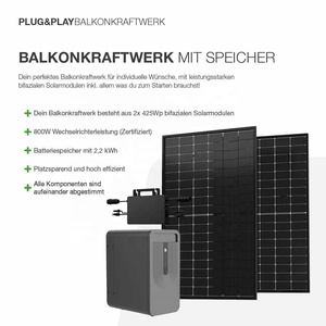 ระบบโซลาร์เซลล์สำหรับบ้าน 800W 600W สำหรับ Balkonkraftwerk Solaranlage ชุดเก็บพลังงานแสงอาทิตย์ ระบบติดตั้งบนระเบียง IP65 MPPT - Product Image 2