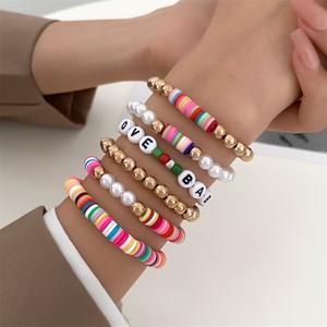New Custom Women Bohemian Bright Multi-colored Adjustable Polymer Clay Refills Ceramic Spacer <b>Beads</b> <b>for</b> <b>Bracelets</b> - Product Image 6