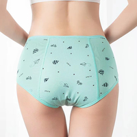Culottes protectrices absorbantes en viscose à 3 couches, imprimées de jolis dessins animés, brodées, anti-fuites menstruelles, pour adolescentes