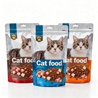 Sachets personnalisés à fond plat en Mylar de 1 kg, 2 kg, 3 kg, 5 kg, 10 kg, 15 kg, 20 kg pour aliments pour animaux de compagnie, emballage en vrac pour aliments pour chats
