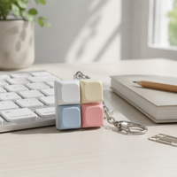 Porte-clés testeur de touches de clavier Pastel en PVC, anti-stress, avec capuchon de touche, en plastique, pour cadeau et sac
