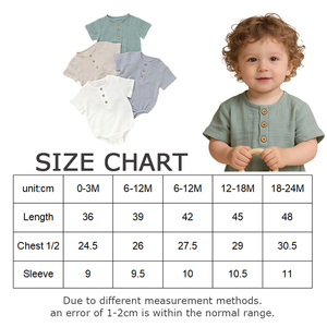 100% Bio-Baumwolle Musselin Baby-Body Kurzarm mit Druckknöpfen im Schritt und Natürlichen Kokosnussknöpfen - Product Image 5