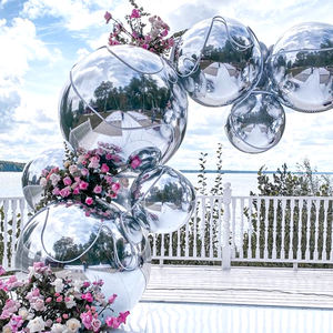 Ballon <span class=keywords><strong>géant</strong></span> <span class=keywords><strong>gonflable</strong></span> en tissu miroir à effet laser brillant - Tailles 1M/2M/2.5M pour décorations de fête d'Halloween et de fête des Mères - Product Image 2