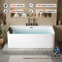 Baignoire autoportante de luxe en acrylique écologique moderne, directement du fabricant, pour salle de bain intérieure