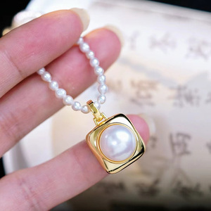 จี้เงินแท้ S925 พร้อมลูกปัดขนาด 11-12 มม. สำหรับทำสร้อยคอแฟชั่น DIY รุ่น 31130-อะไหล่เปล่าสำหรับสร้างสรรค์สไตล์เฉพาะตัวของคุณ - Product Image 5