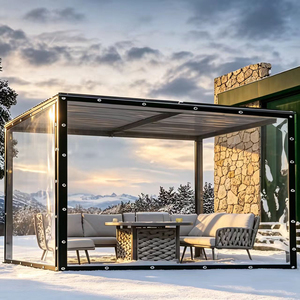 Bâche transparente imperméable pour jardin, patio et pavillon, en PVC avec œillets, résistante aux déchirures, toile imperméable robuste - Product Image 1