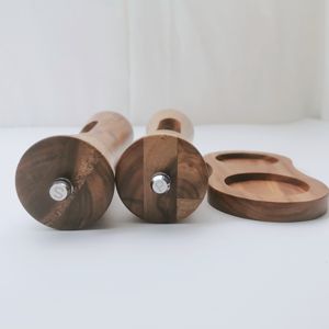 ชุดที่บดเกลือและพริกไทยไม้อะคาเซีย2ชิ้นชุดที่บดเกลือพริกไทยไม้8นิ้วทันสมัยพร้อมถาด - Product Image 6