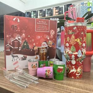 Wholesale 30oz 40oz Outdoor Mugs Christmas Wine Tumbler <b>Gift</b> Set 40oz Tumbler with Handler 2oz Mini Tumbler - Product Image 1