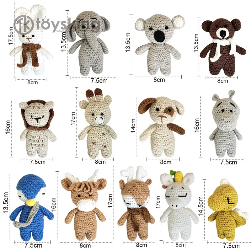 Hot Sale Customized Animal Rabbit Baby Rattle Crochet Knit Bunny Teething Sensory Toys for Babies stuffed plush toy