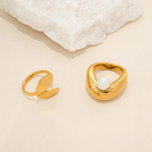 नई बोहो फ्रेंच सुरुचिपूर्ण लाइन ब्रेड मोती रिंग डज़न 2025 गर्म 18k pvd सोने की प्लेटेड स्टेनलेस स्टील तिरनिश मुक्त टिकाऊ गहने - Product Image 5