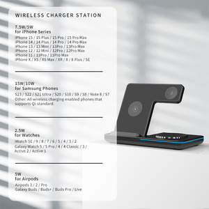 Cargador Inalámbrico Magnético de Gran Venta 2024, 15W, Estación de Carga Rápida <span class=keywords><strong>3</strong></span> en 1 para <span class=keywords><strong>iPhone</strong></span> 15/14/<span class=keywords><strong>13</strong></span>, Soporte de Carga Inalámbrica Plegable - Product Image 4