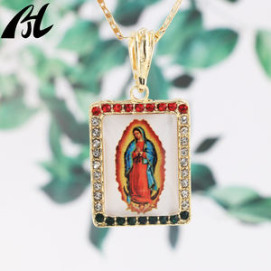 للبيع بالجملة قلادة دينية كاثوليكية رخيصة سيدة غوادالوبي مطلية بالذهب عيار 14 قيراط قلادة فيرجن دي غوادالوبي أورو كادينا ميدالا - Product Image 6