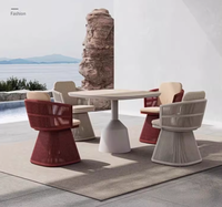Seilgewebtes Esszimmerstuhl- und Tisch-Set, Innen-/Außenmöbel für Esszimmer, Terrasse, Balkon