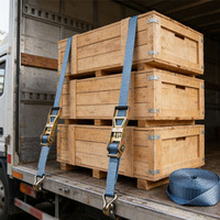 Sangle de fixation en polyester de 4 pouces pour le transport de marchandises et la fixation professionnelle de machines lourdes, certifiée TUV/CE