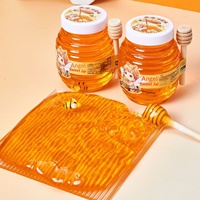 Pot de miel en plastique style influenceur, motif abeille, pour miel Angel Sweet/Sakura, sauce au miel, slime, chewing-gum, emballage en boîte couleur - Vente en gros