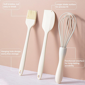 Juego de utensilios de cocina de silicona de grado alimenticio resistente al calor, 4 Uds., espátula, pinzas para alimentos, batidor, cepillo para repostería para cocinar y hornear - Product Image 5