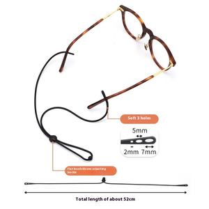 Sangle de <span class=keywords><strong>lunettes</strong></span> en silicone réglable à trois trous, antidérapante, 3 en 1, sport, anti-chute, chaîne de <span class=keywords><strong>lunettes</strong></span> de soleil colorée, <span class=keywords><strong>cordon</strong></span> de maintien - Product Image 4