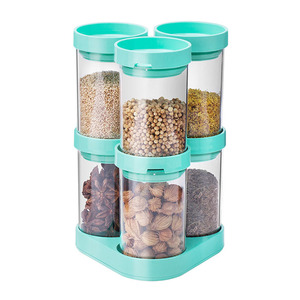 Hot Selling Eco-friendly Wishome Easy to Plastic Seasoning Spice Pots 6 Piece Food Container <strong>Set</strong> for Household - Product Image 5