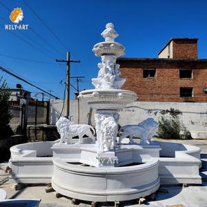 Fonte de Água de Luxo MILY com Design de Leão e Senhora em Mármore Branco, Estilo Europeu para Jardim de Villa ao Ar Livre - Product Image 6