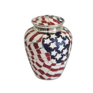 Urnas conmemorativas para adultos de Metal de latón hechas a mano de alta calidad, acabado de esmalte Multicolor, urnas de cremación talladas a mano, suministros funerarios - Product Image 3