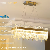 Luminaires suspendus circulaires modernes pour plafond, chambre d'hôtel, salon, lustres rectangulaires de luxe en cristal doré