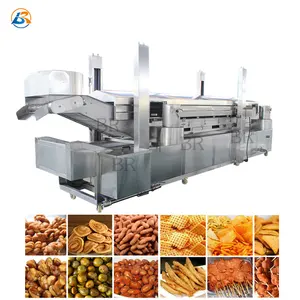 Automatic Potato Finger Chips Deep Fryer Continuous Conveyor Belt Dough Falafel Frying Machine For Sale