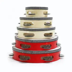 Nhạc cụ gõ trống bán buôn Bạch Dương kim loại jingles 6 inch Tambourine panderos bên ủng hộ, buổi hòa nhạc, nhà thờ, KTV bên