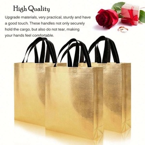 กระเป๋าผ้านอนวูฟเวนเลเซอร์สีทองเมทัลลิก - Product Image 3