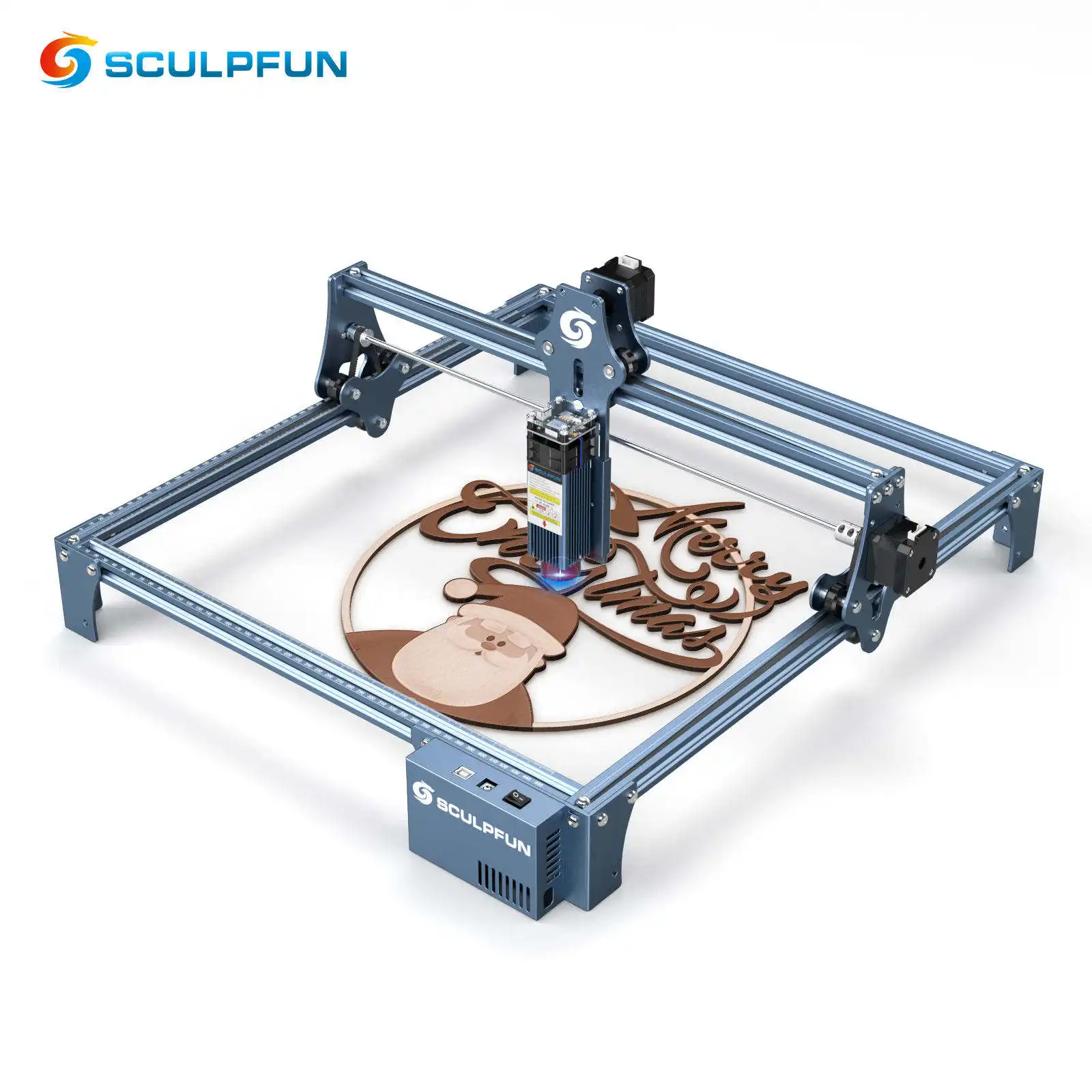 Sculfun S9 pro mesin ukiran, Multi fungsi presisi tinggi 3d serat kristal laser menandai 90w