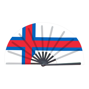 Éventails pliants en bambou avec drapeau des îles Féroé, vente en gros, pour carnaval, mariage, festival, fête, agence de voyage - Product Image 1