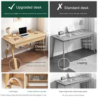 Bureau d'étude simple en bois massif pour la maison, chambre d'étudiant, avec chaise d'ordinateur décontractée assemblée et tiroir pour une utilisation au bureau