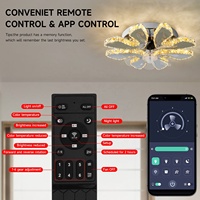Ventilateur de plafond moderne à LED léger avec lumière et télécommande, fonction mémoire intelligente ABS, 6 vitesses