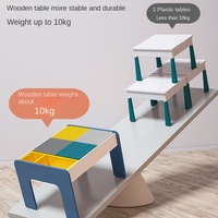 Mesa de Bloques de Construcción de Madera, Juguetes Educativos Multifuncionales para Niños de 4 a 6 Años, Tema de Profesiones, Compatibilidad de Tamaños, Ensamblable