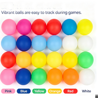 Balles de tennis de table écologiques colorées sans couture, balles de ping-pong en plastique de couleurs mélangées pour un usage récréatif