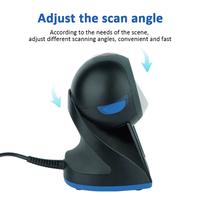 Pemindai Barcode Omnidirectional USB Desktop 2D Hands-free, Pembaca Kode QR Otomatis, Tersedia, Garansi 2 Tahun