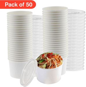 750ML 1.5L Custom Kraft Paper Food Bowl Disposable Takeaway Soup Hamburger Sandwich Recyclable <b>Compostable</b> Bowl Lid - Product Image 2