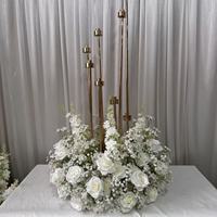 Karangan Bunga Baby's Breath Sutra Diameter 60cm Buatan Tangan Grosir Pabrik IFG untuk Lilin, Pernikahan, Hari Ibu, Natal