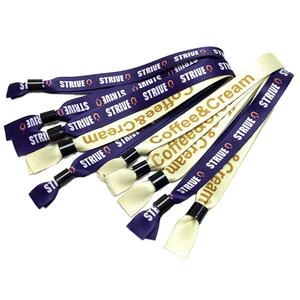 Bracelets personnalisés en tissu tissé imprimé nautique, écologiques, à transfert thermique, pour événements promotionnels - Product Image 1