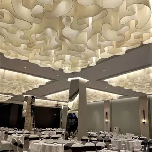 Lampu Gantung Dekorasi Pola Gelombang Kain Elegan untuk Ballroom Hotel