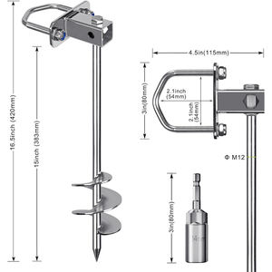 Ancoraggi a <span class=keywords><strong>vite</strong></span> AMBITION, Ancoraggi multiuso, Ancoraggi a terra per trampolini, capannoni, tettoie, serre - Confezione da 6 - Product Image 2