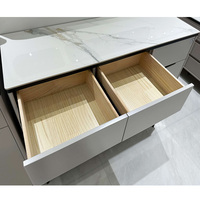 Meuble à chaussures moderne en bois massif blanc sur mesure, 3 tiroirs/compartiments/étagères, style panneau multifonctionnel pour salon