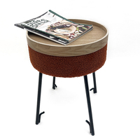 2023 Nouveau design pouf de rangement pouf pied rond tabouret avec plateau