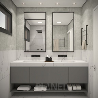 Meuble de salle de bain de luxe en bois avec double vasque, unité flottante, meuble-lavabo de salle de bain, 28 à 48 pouces