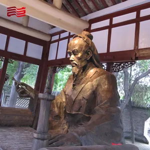 Estatua de Hua Tuo en cobre rojo Figura histórica Escultura humana personalizable a gran escala