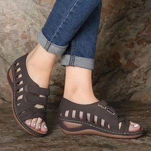 <span class=keywords><strong>Scarpe</strong></span> da donna di <span class=keywords><strong>grandi</strong></span> dimensioni in tinta unita in Velcro comode <span class=keywords><strong>scarpe</strong></span> da spiaggia estive con fondo piatto leggero e Casual - Product Image 3